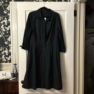 NWT Talbots black shirt dress in 100% cotton- size 14